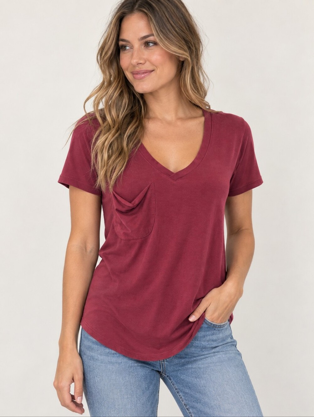 5/$25 Z Supply V-Neck Pocket Tee